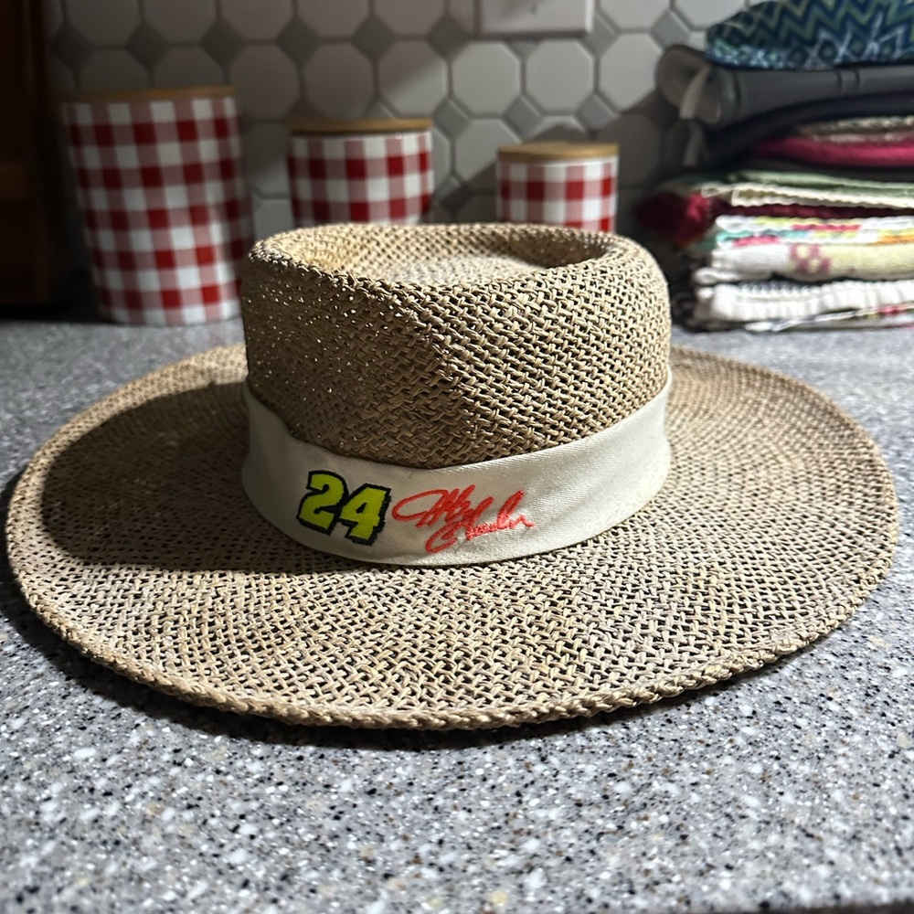 Vintage NASCAR Jeff Gordon #24 Straw Panama Hat Chase Authentic One Size